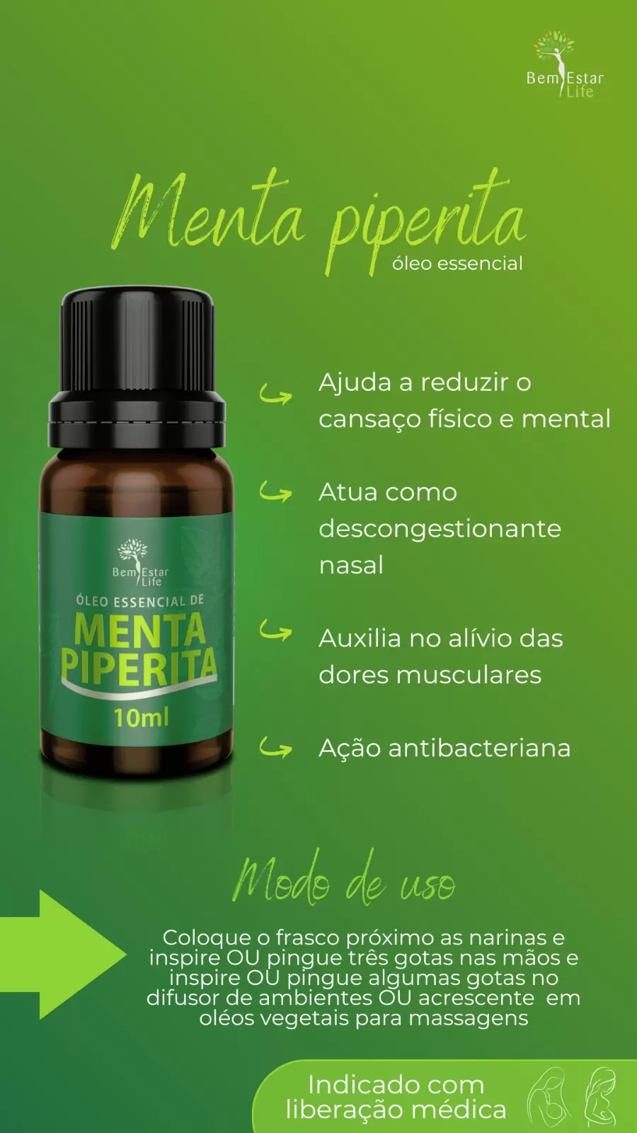 Oleo de menta piperita