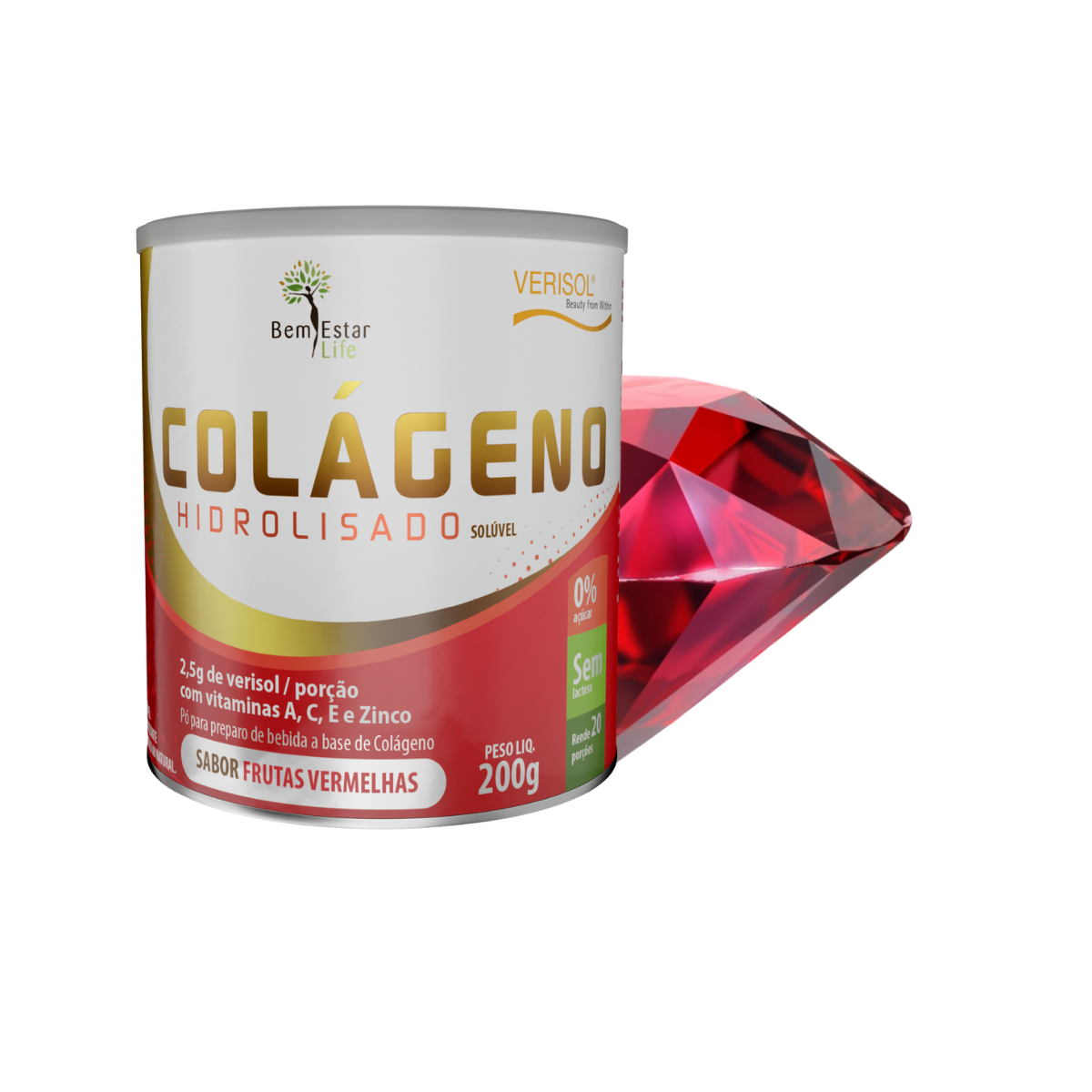 COLAGENO EM PO COM VERISOL ´SABOR FRUTAS VERMELHAS